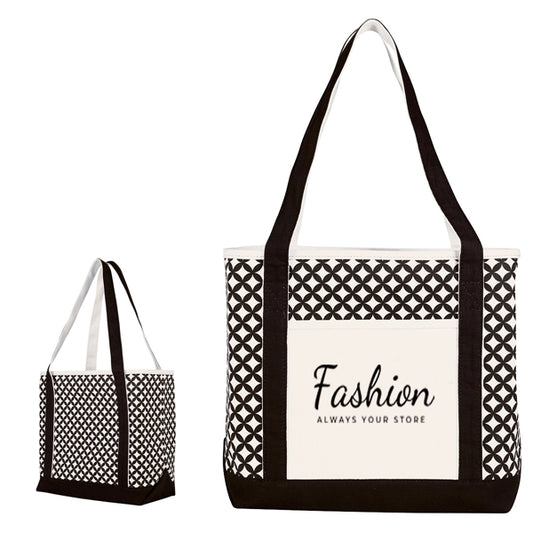 Handy Tote Bag with Diamond Pattern  Design