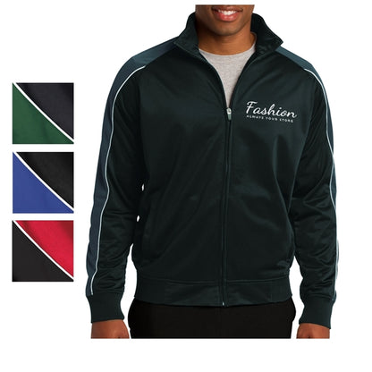 Pipe Designed Polyester Tricot Jacket