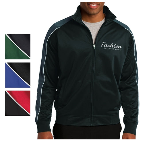 Pipe Designed Polyester Tricot Jacket