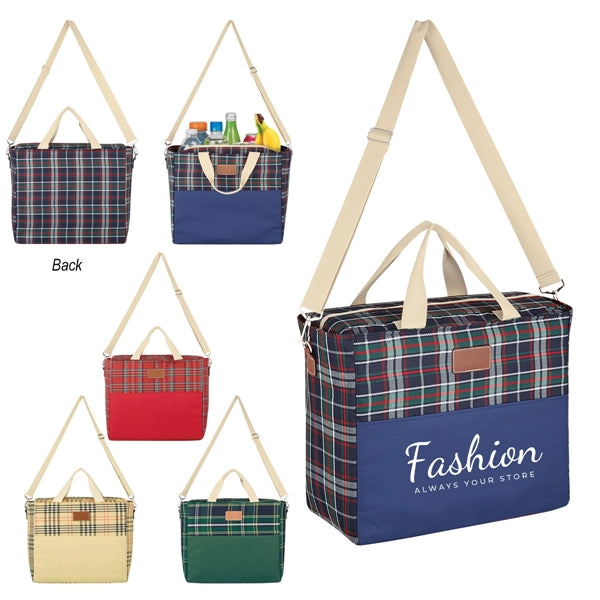 Tartan 600D Polyeter Cooler Bag