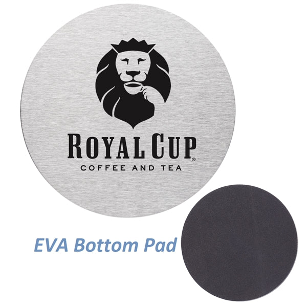 4" Round Stainless Steel Coasters w/ Custom Imprint