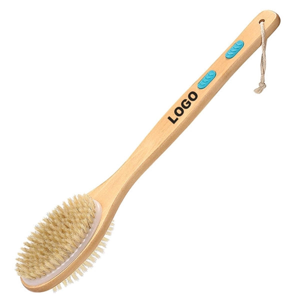 Natural Bristle Double-sided Massage Wooden Shower