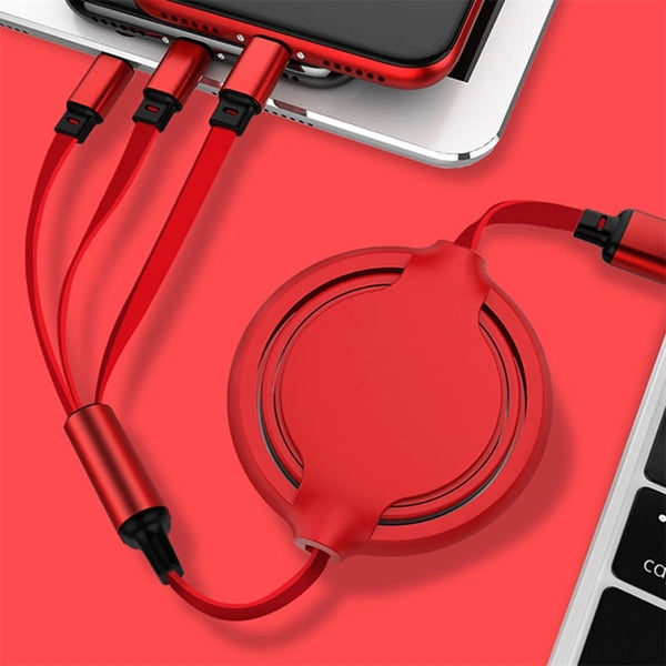 Multi USB Charging Cable  Retractable 3 in 1