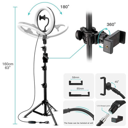 Selfie Ring Light with Extendable Tripod Stand
