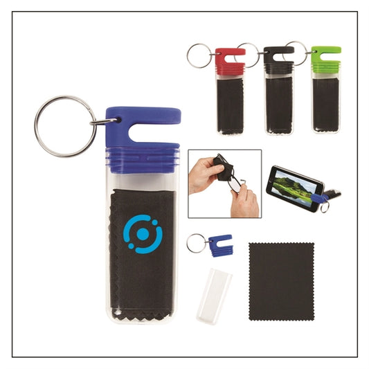 Sunglass Wiper and Mobile Stand with Key Chain