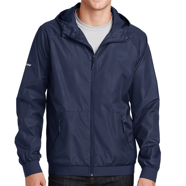 Embossed Jacket with Hood