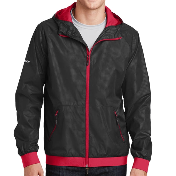 Embossed Jacket with Hood