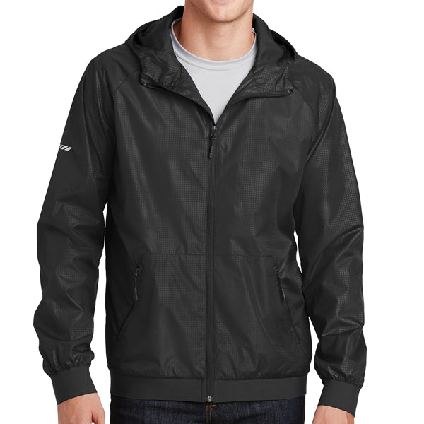 Embossed Jacket with Hood