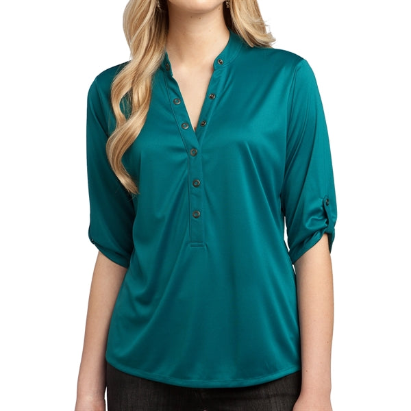 Women's Polyester Henley Shirt