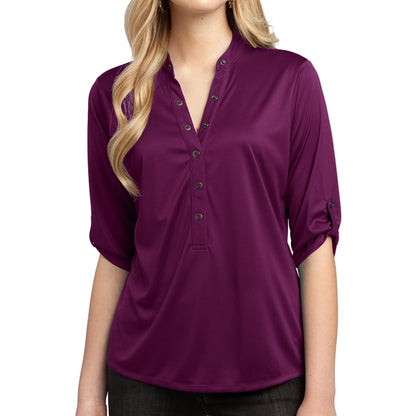 Women's Polyester Henley Shirt