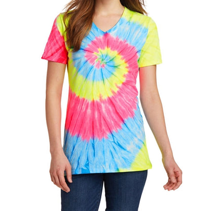 Women's V-neck Tie-Dye Tee