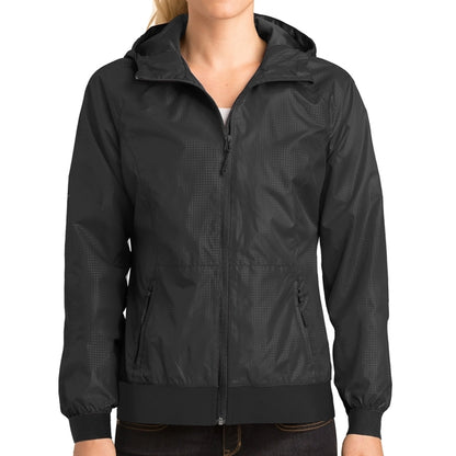 Embossed Jacket with Hood for Women