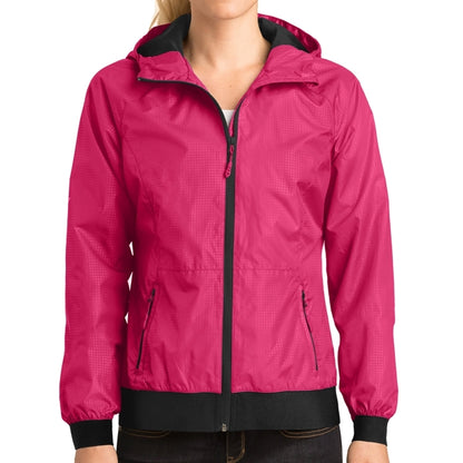 Embossed Jacket with Hood for Women