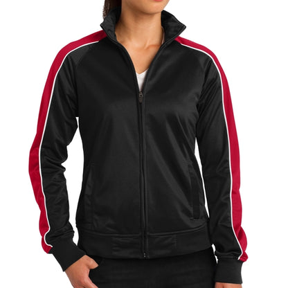 Ladies' Pipe Designed Polyester Tricot Jacket