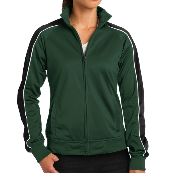 Ladies' Pipe Designed Polyester Tricot Jacket