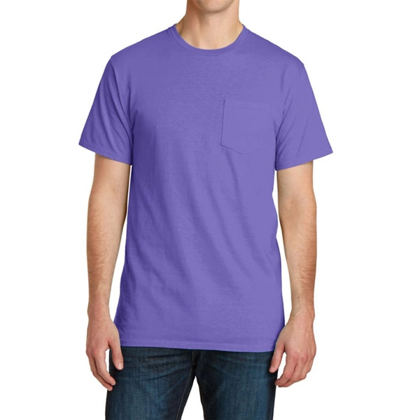 Stylish Pigment-Dyed Tee with Pocket