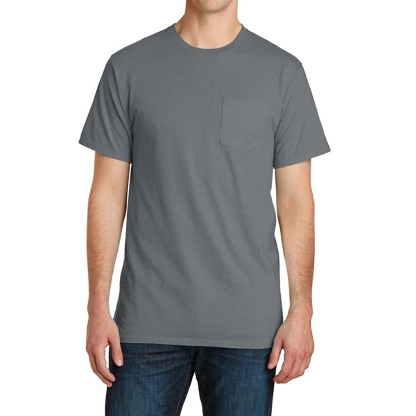 Stylish Pigment-Dyed Tee with Pocket