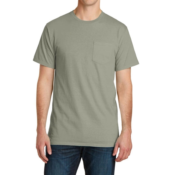 Stylish Pigment-Dyed Tee with Pocket