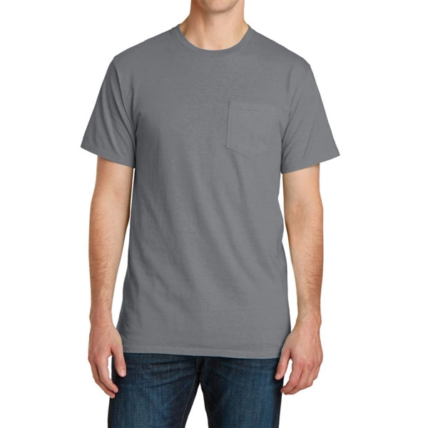 Stylish Pigment-Dyed Tee with Pocket