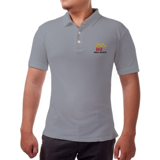 Men's Grey Polo Shirt - Embroidered