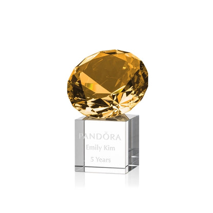 Gemstone Award on Cube - Amber