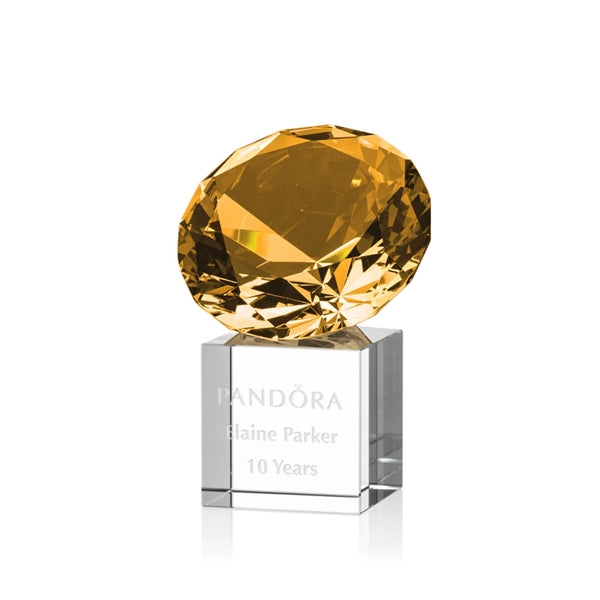 Gemstone Award on Cube - Amber