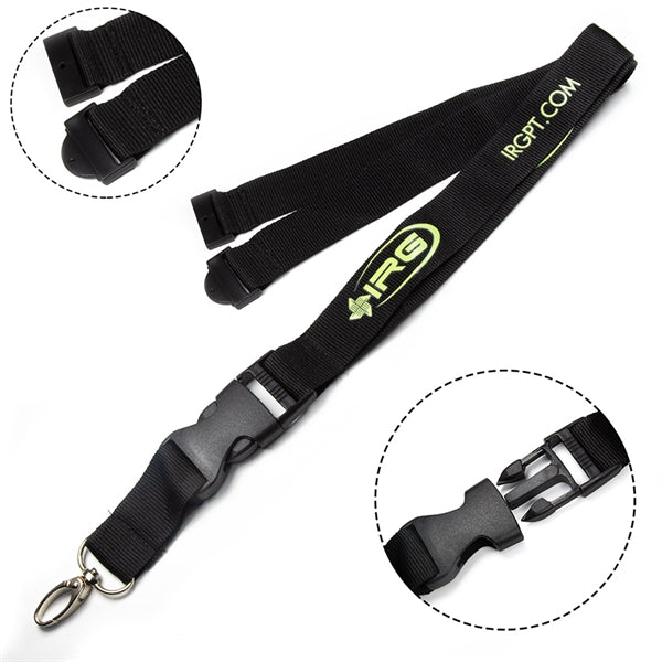 3/4" Polyester Lanyard w/ Buckle Release & Safety Break