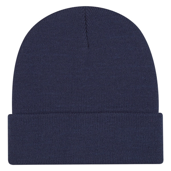 Beanie with Knitted Patch and Cuff
