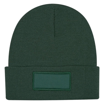 Beanie with Knitted Patch and Cuff