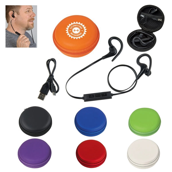 Bluetooth Earbuds with a Travel Case and Mesh Pocket