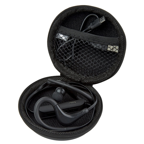 Bluetooth Earbuds with a Travel Case and Mesh Pocket
