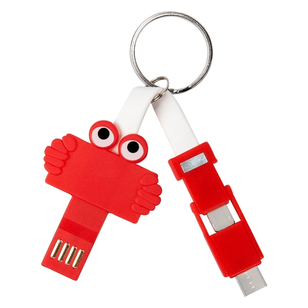 3-in-1 Charging Cable with Key Ring Attachment