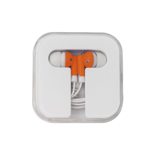 Earphones in Square-Shaped Case