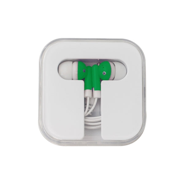 Earphones in Square-Shaped Case