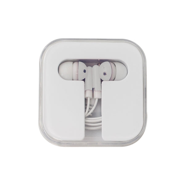 Earphones in Square-Shaped Case