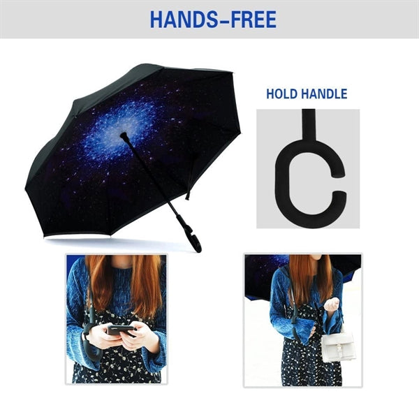 C Shape Handle Inverted Umbrella