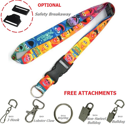 1" Sublimated Lanyard w/ Buckle Release Badge Holder