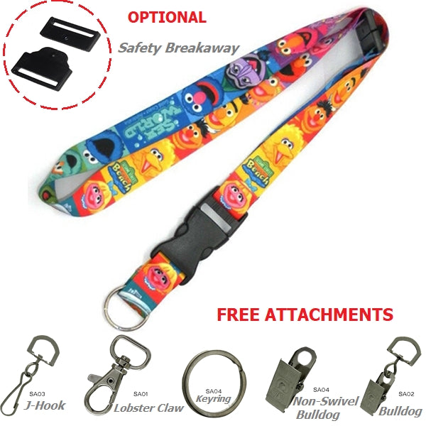Detachable buckle release Lanyard sublimated badge holder
