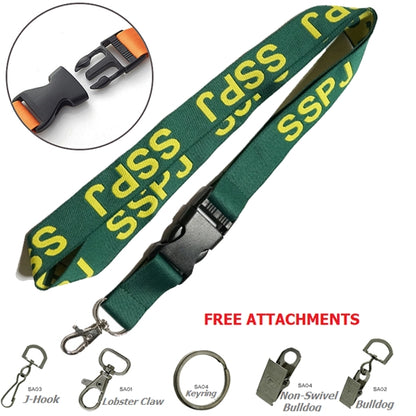 1" Woven Lanyards with Detachable Buckle Release