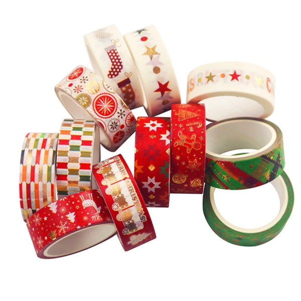 Gold Foil Paper Tape Christmas Decoration Stickers
