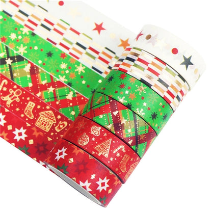 Gold Foil Paper Tape Christmas Decoration Stickers