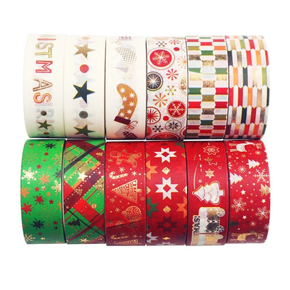 Gold Foil Paper Tape Christmas Decoration Stickers