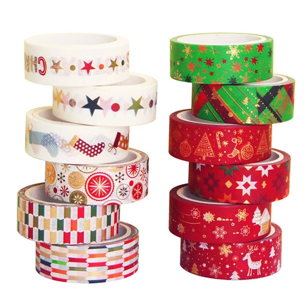 Gold Foil Paper Tape Christmas Decoration Stickers