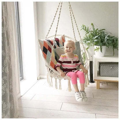 Hand-Knitted Tassel Swing, Hanging Basket, Hanging Chair
