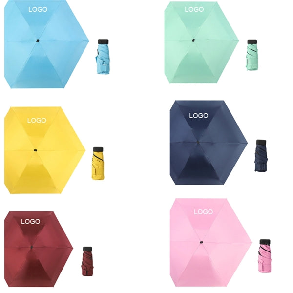 Mini Five Folded Collapsible Auto Open Umbrella