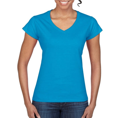 Printed Gildan Softstyle Ladies V-Neck Tees