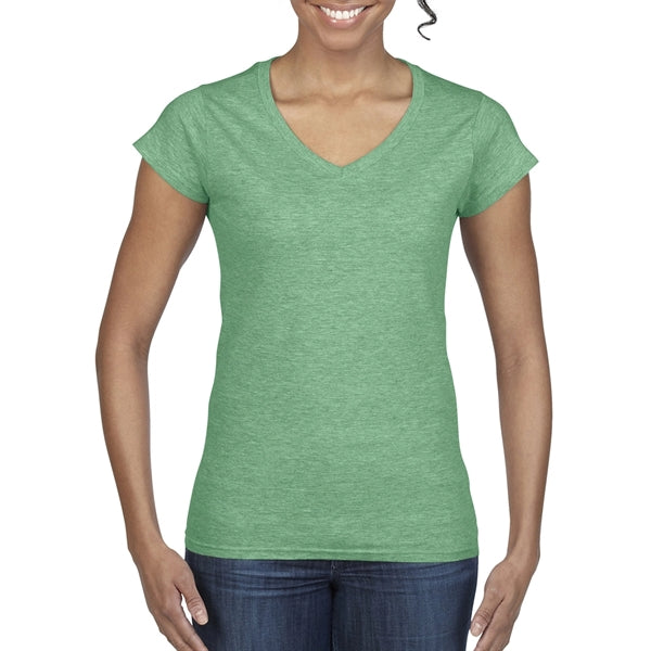 Printed Gildan Softstyle Ladies V-Neck Tees