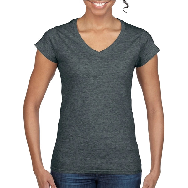 Printed Gildan Softstyle Ladies V-Neck Tees