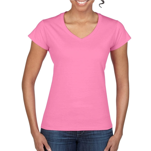 Printed Gildan Softstyle Ladies V-Neck Tees