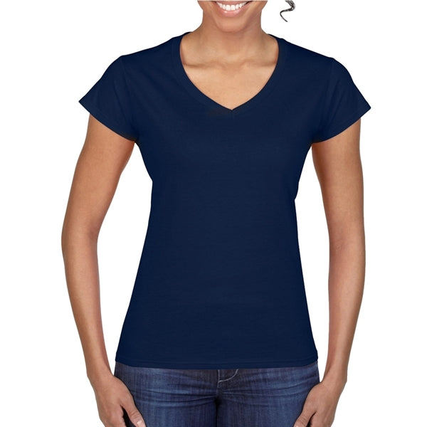Printed Gildan Softstyle Ladies V-Neck Tees